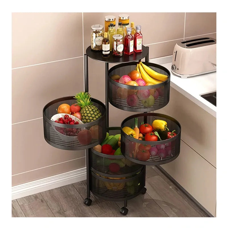 5-Layers Kitchen Storage Rack with Wheels Elite Mall pk