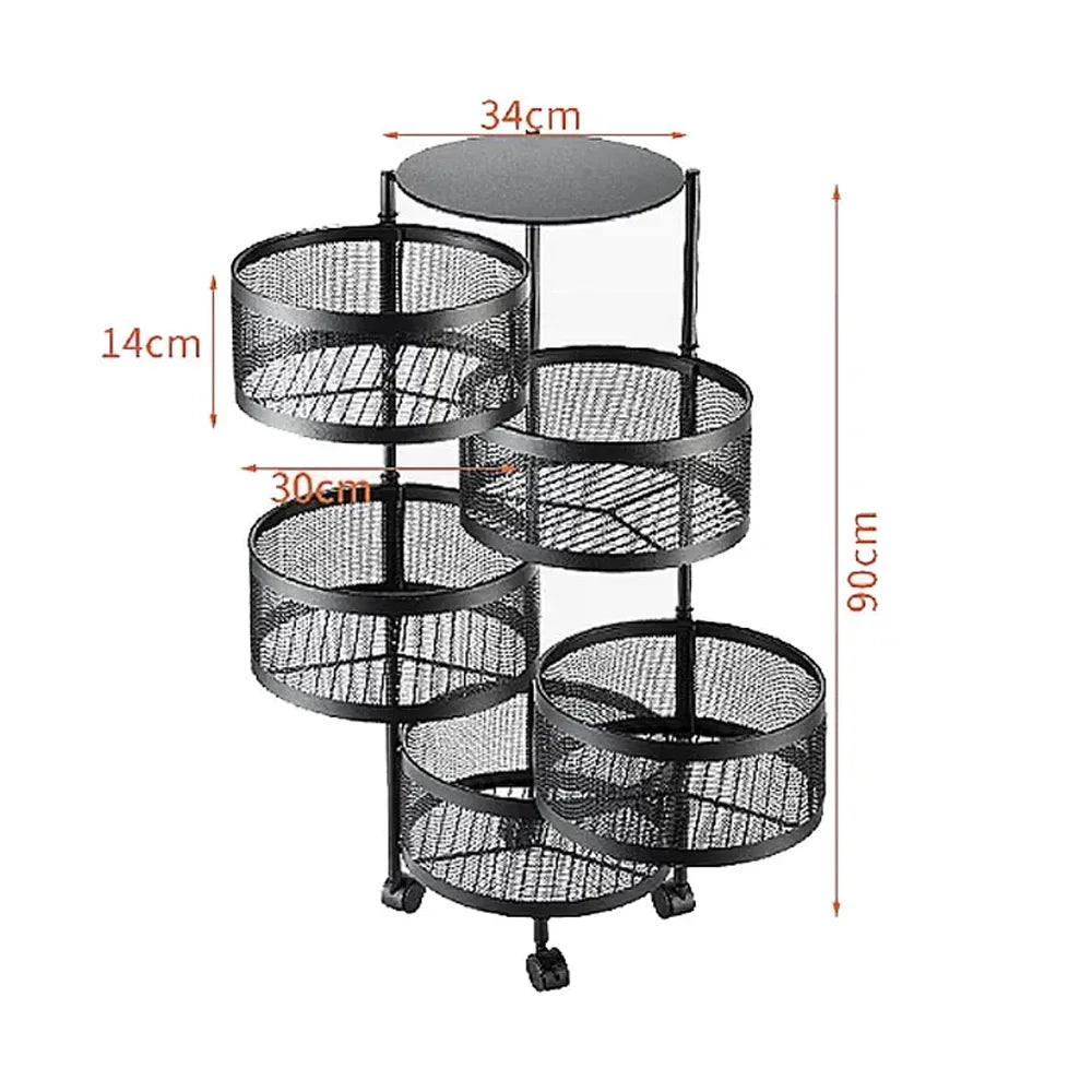 5-Layers Kitchen Storage Rack with Wheels Elite Mall pk