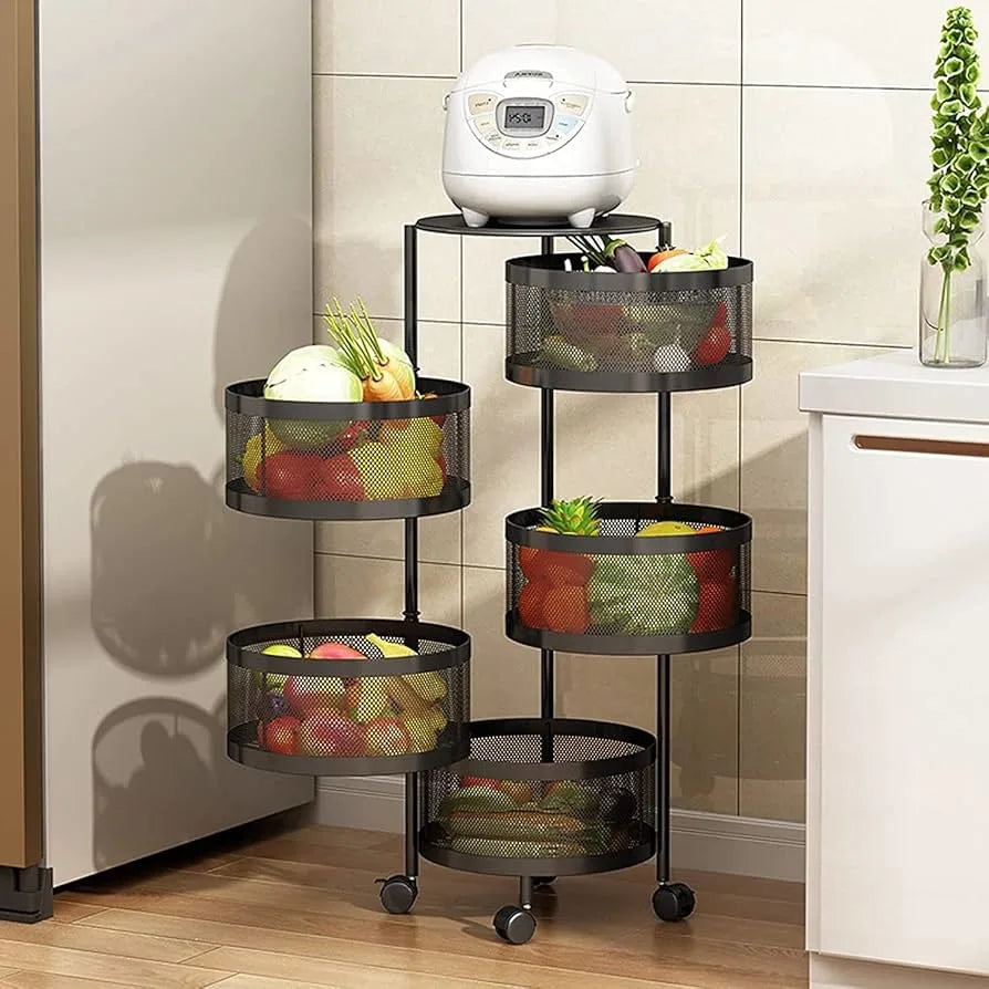 5-Layers Kitchen Storage Rack with Wheels Elite Mall pk