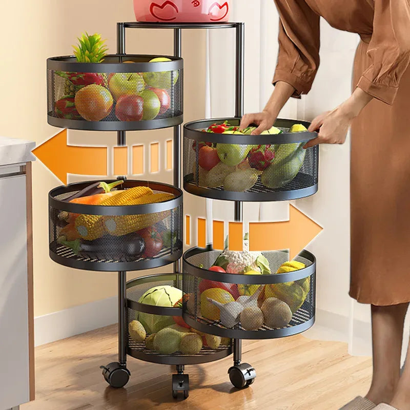 5-Layers Kitchen Storage Rack with Wheels Elite Mall pk