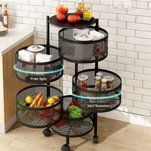 5-Layers Kitchen Storage Rack with Wheels Elite Mall pk